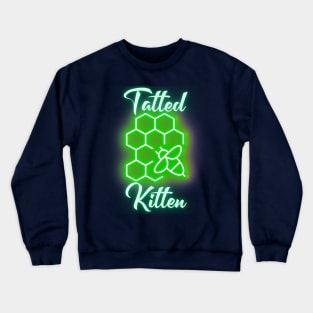 Tatted Kitten Green Crewneck Sweatshirt